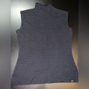 St. John Sport Black Mock Neck Sleeveless Top Size 6 EUC